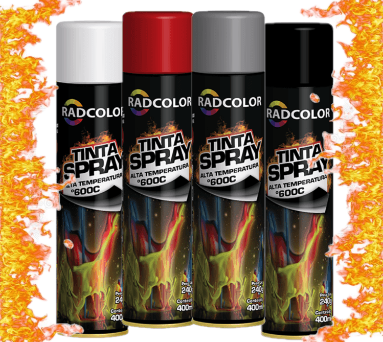 Tinta Spray Alta Temperatura 600 ºC - Escolha sua cor - Atacado