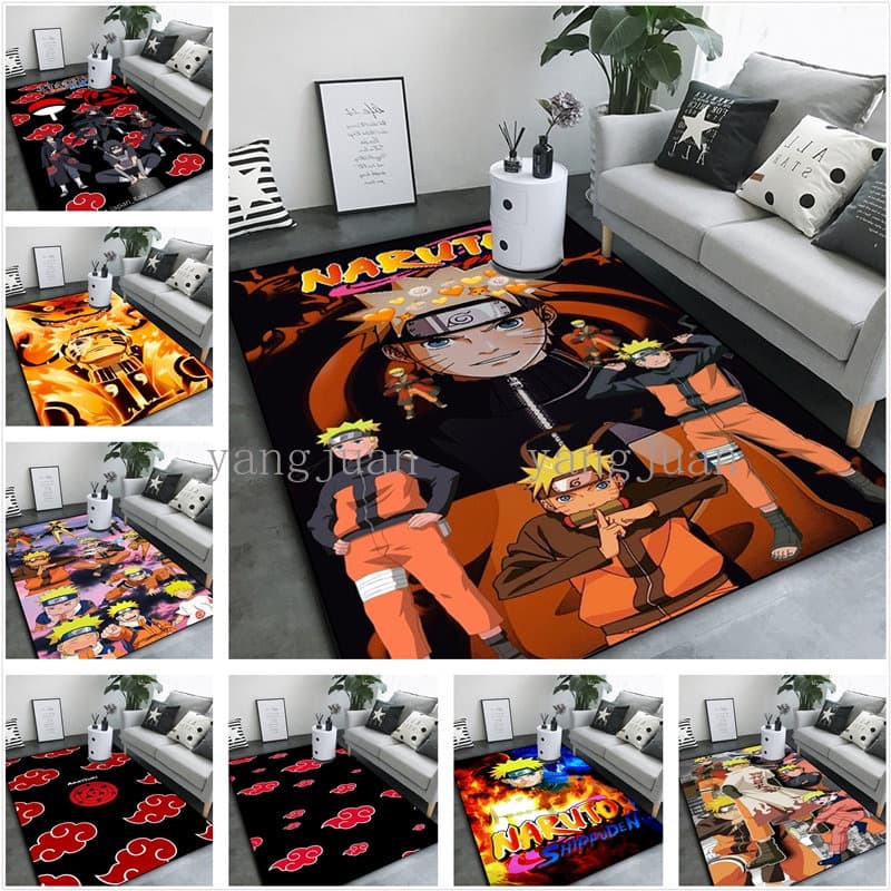 Naruto Cartoon Anime tapete sala de estar sofá mesa de café tapete naruto Sasuke quarto tapete de cabeceira tapete de po