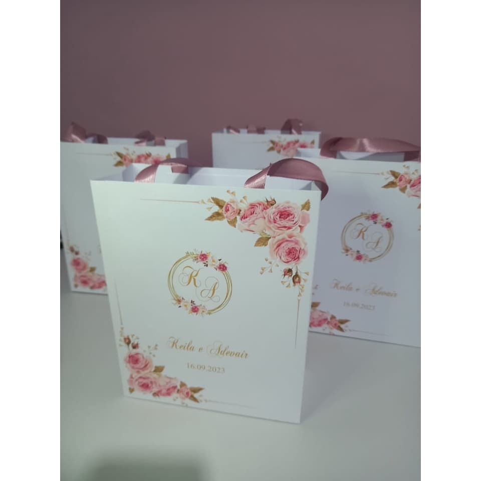 sacola personalizada para casamento, sacolinha casamento
