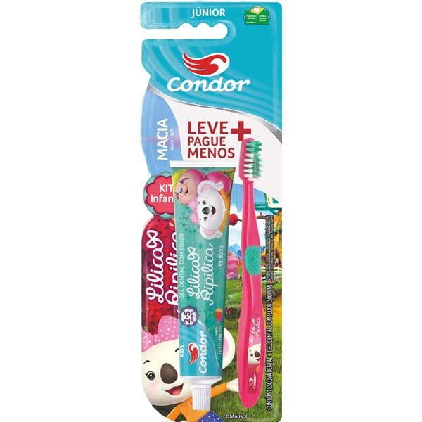 Escova de dente + Pasta Dental Condor Lilica Ripilica