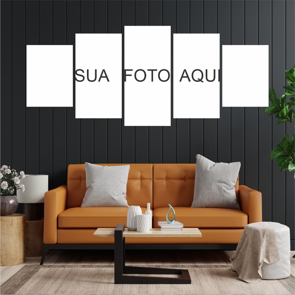 Quadro Mosaico  Personalizado Para Sala Quarto Escritorio 5 peças Decorativo Cozinha Namorados Love