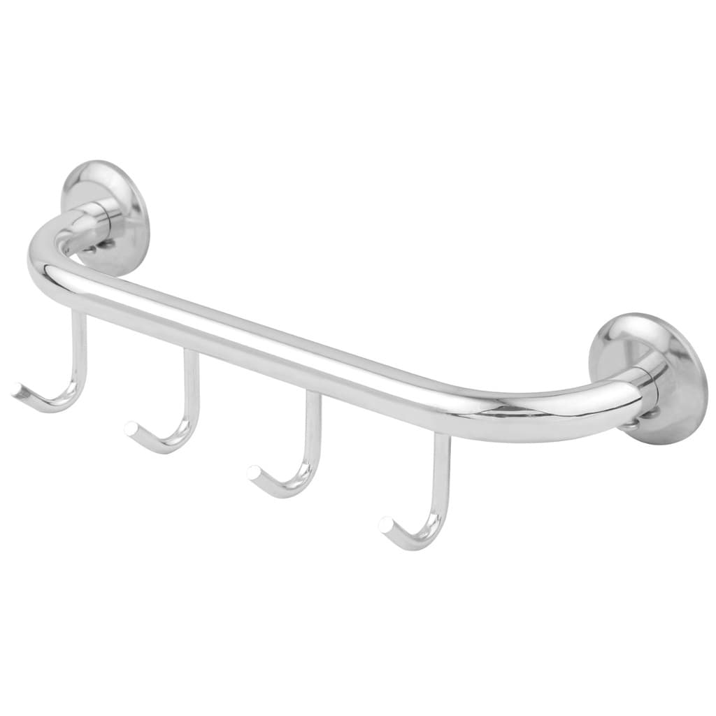 Cabideiro em Aluminio de Parede com 4 ganchos