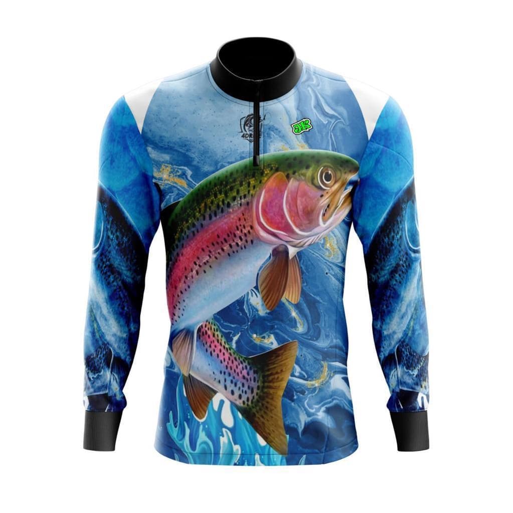 CAMISETA DE PESCA MANGA LONGA MASCULINA PREMIUM AZUL