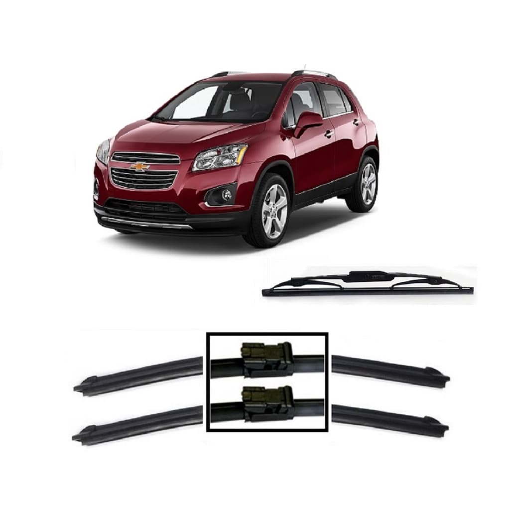 Kit 3 Palhetas Limpador De Parabrisa Dianteiro + Traseiro Chevrolet Tracker 2014 2015 2016 2017 2018 2019 2020