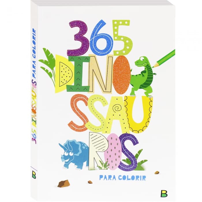 Livro Para Colorir Dinossauros - 365 desenhos para a Diversão O Ano Todo