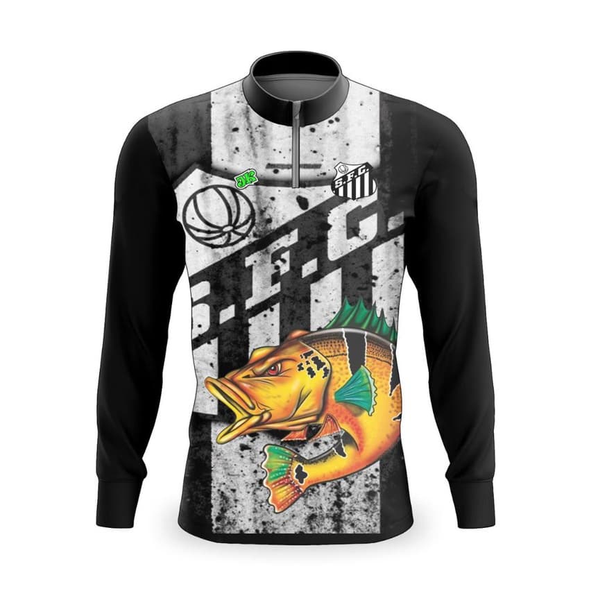 Camiseta De Pesca Manga Lomga Premium Futebol Santos