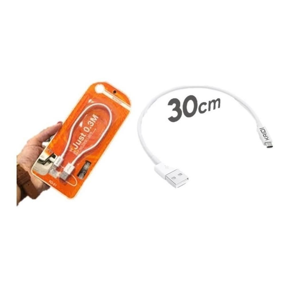Cabo Curto Micro Usb (V8) Blindado Para Carregador Portátil