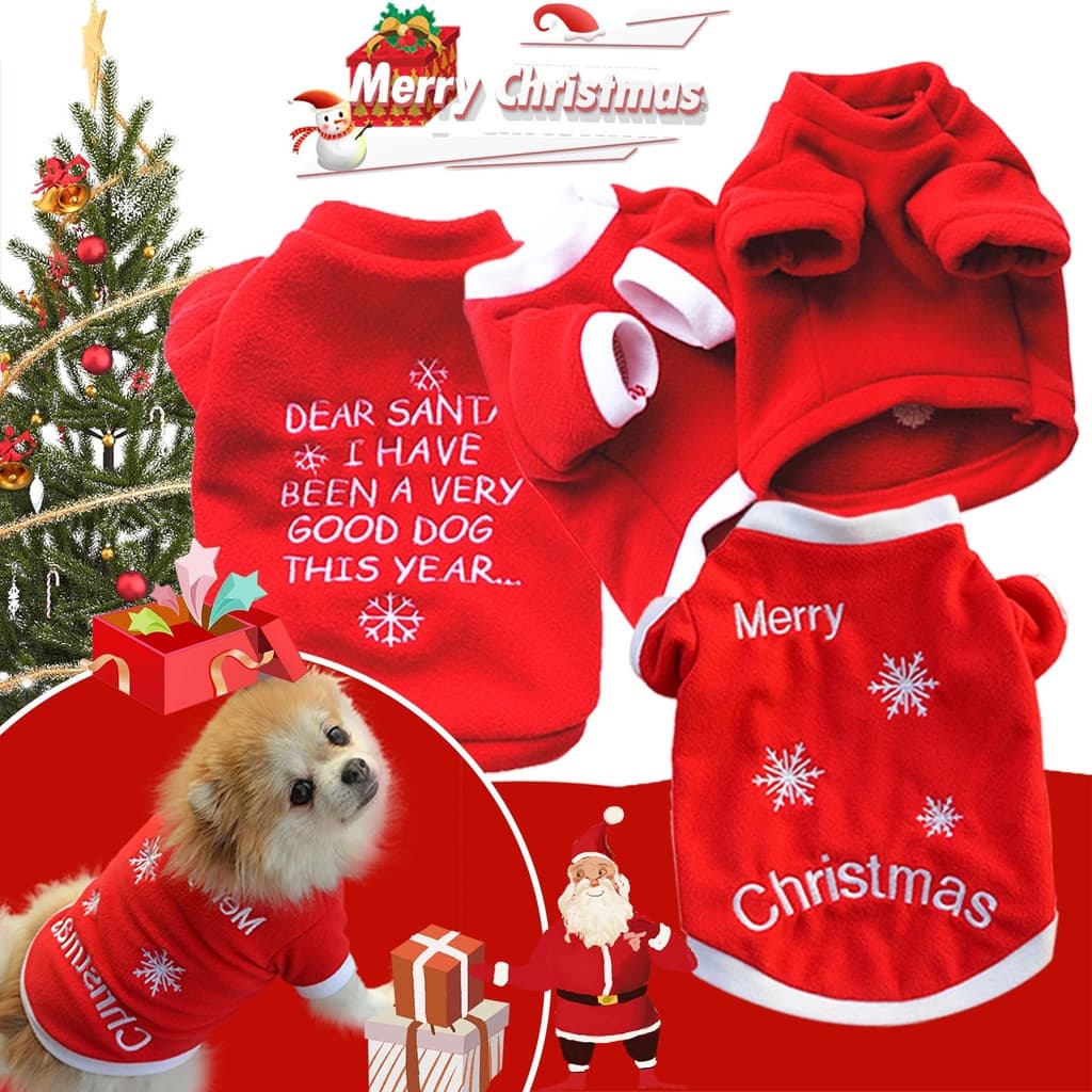 Ano Novo Natal Animais De Estimação Roupas Para Cães Pequenos E Médios Traje Chihuahua Pet Camisa Quente Gatos Yorkshi