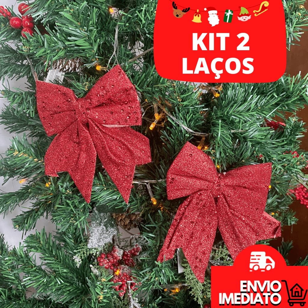 Laço Enfeite Natal Árvore de Natal Laço Para Decoração Natalina Brilhoso Com Glitter Ornamento Natal