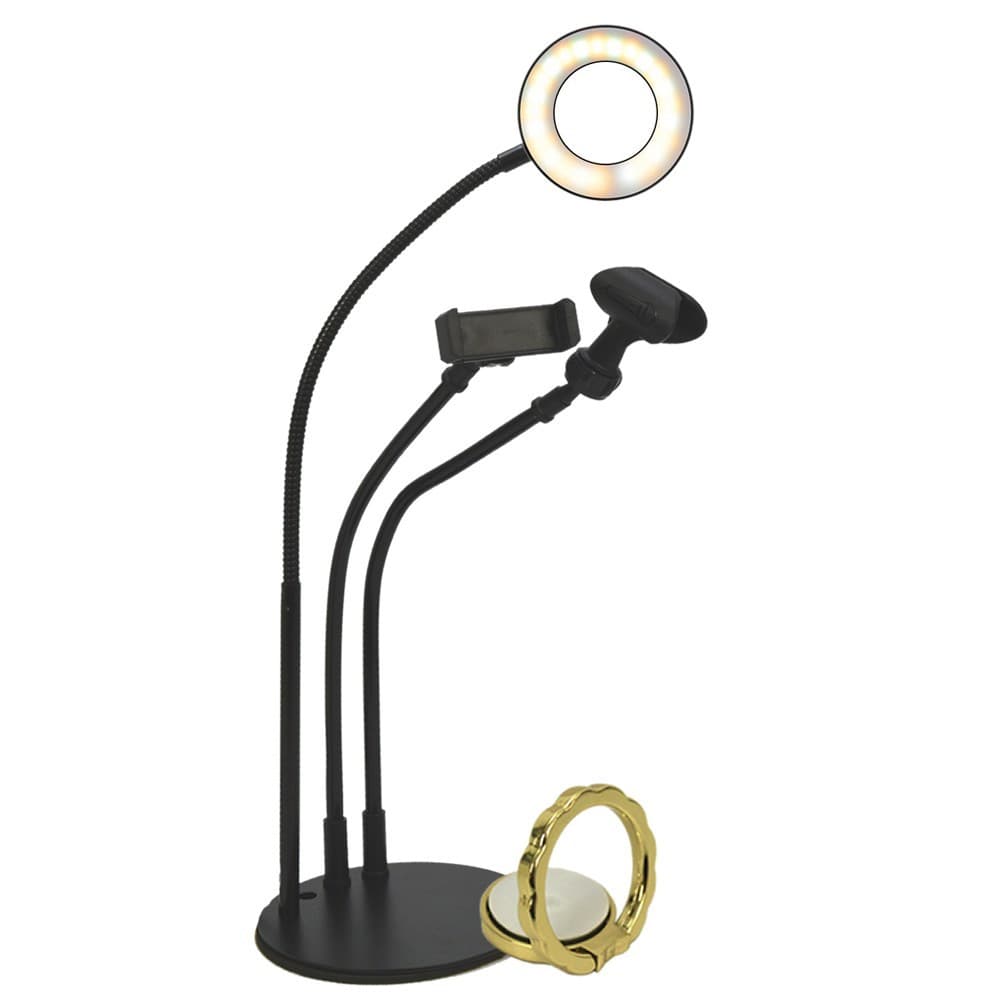 Iluminador Ring Light de Mesa Suporte Celular Microfone CBRN14378