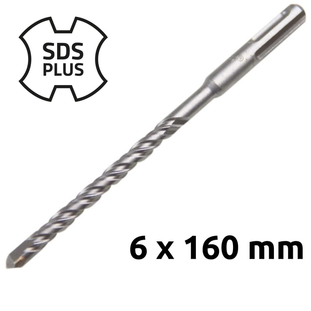 Broca De Vídea Sds-Plus Vídea 6 x 160mm - Para Perfurar Concreto Alvenaria Pedras e Tijolos