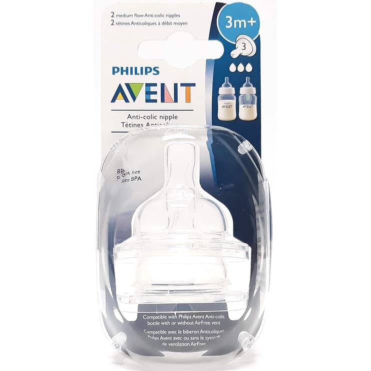 Bico de fluxo médio Philips Avent Original Kit 2 unidades N3 BPA Free Livre 761269001947