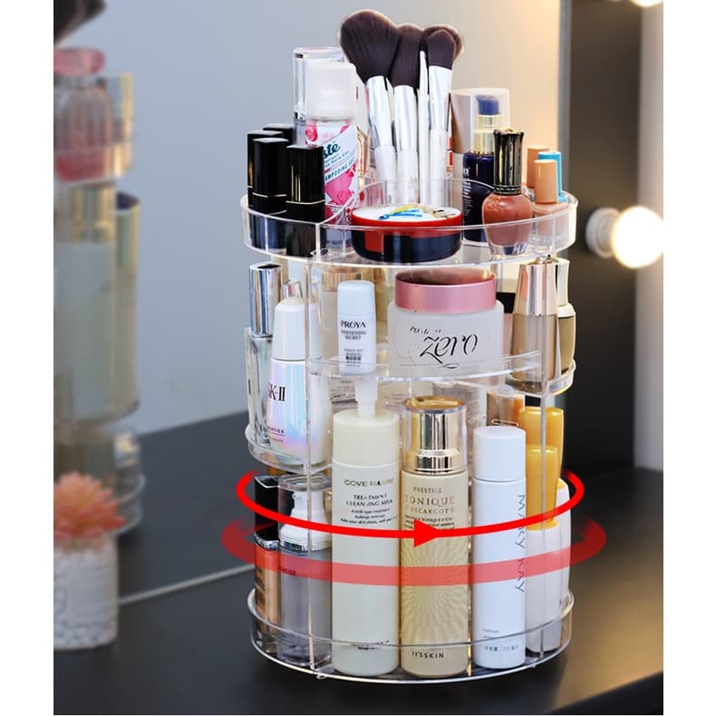 Organizador de Cosméticos Giratório 360º Acrílico 3 Andares