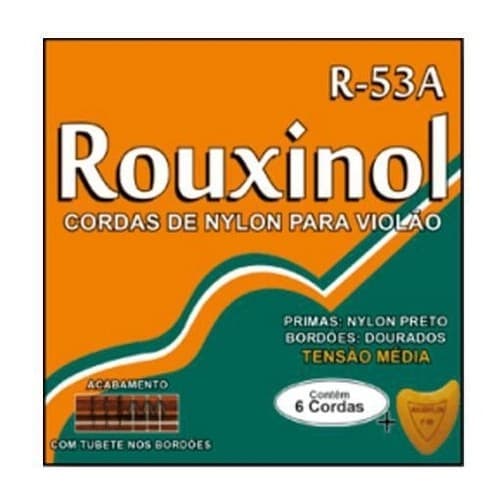 Encordoamento Violão Nylon Rouxinol + Palheta R53A