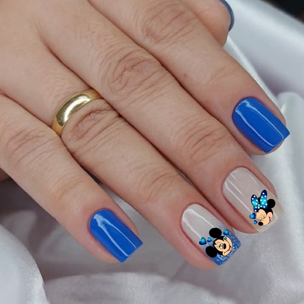 120 adesivos para unhas 3d Mickey e Minnie (60 pares)