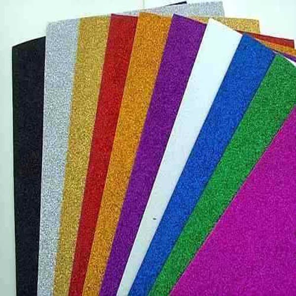 Pacote Com 5 Folhas C/ Glitter 40x60 De 1,5mm Cores.