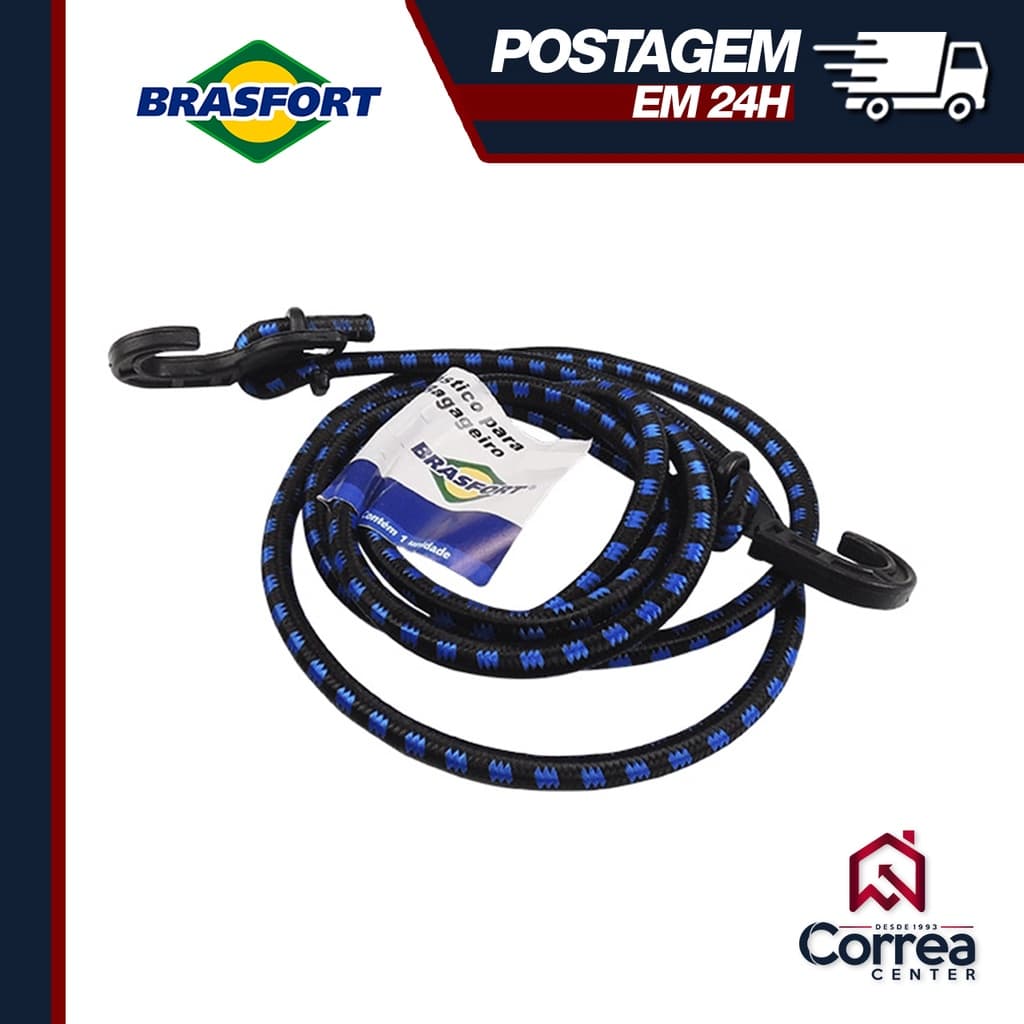 Corda Elástica Extensor Gancho 1,5m 2m Moto Bike Bagageiro Baú Capacete Amarrar Bagagem Multiuso