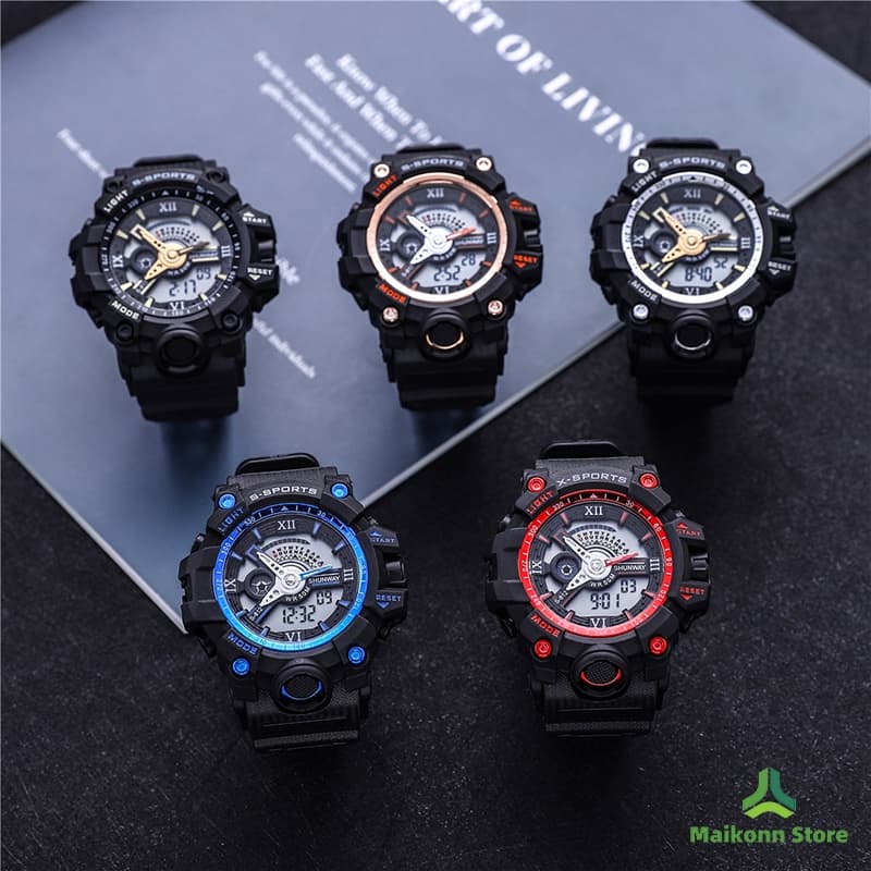 Relógio masculino cronógrafo à prova d'água com display LED digital masculino