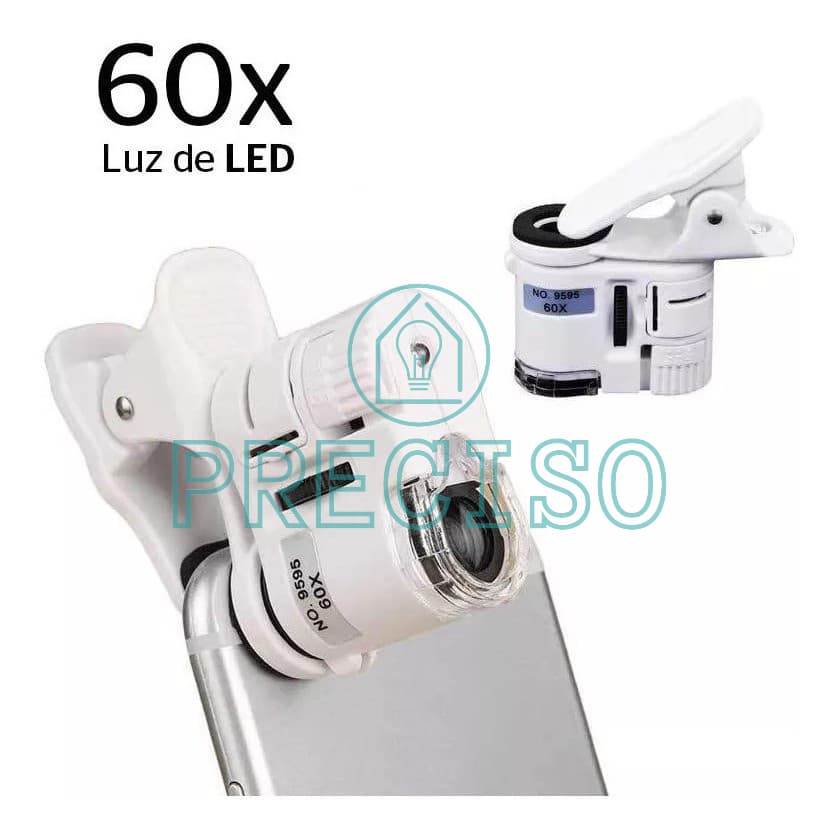 Mini Microscópio Lupa Portátil Câmera Zoom Led 60x Celular Ultravioleta
