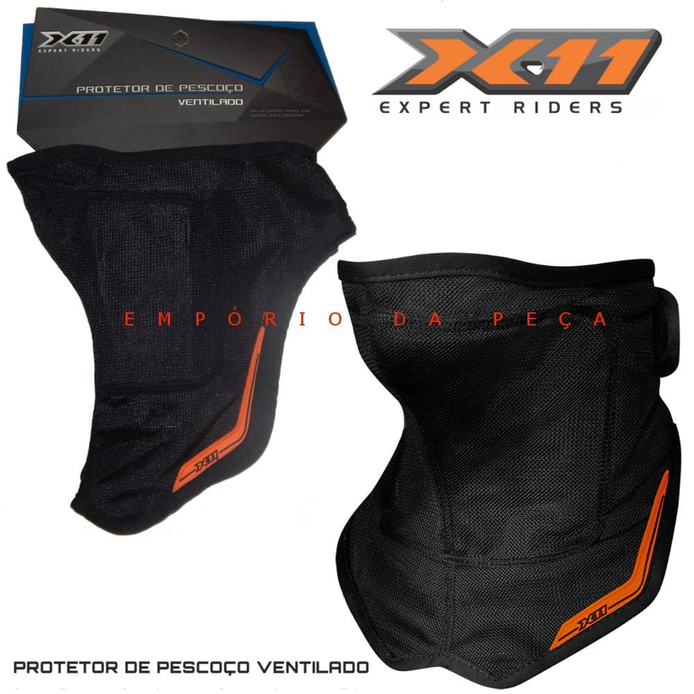 Protetor de Pescoço Original X11 Ventilado Protege Contra Linha de Pipa Quatro Cabos de Aço Inox de 1,8mm