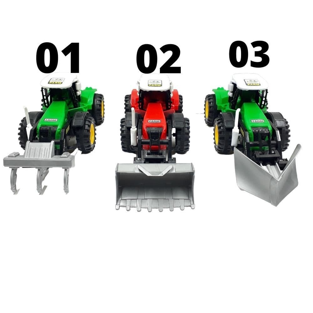 Trator de brinquedo Jr 0113 Fricção modelo Construção Agricultor Pecuária Plantação