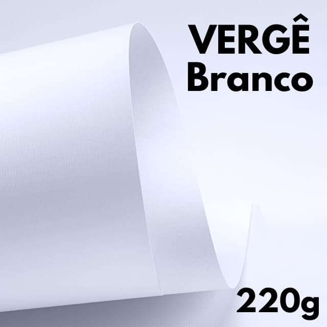 Papel Vergê Plus Diamante 220g (9 Fls A4) Original Blendpaper Branco Textura Clássica p/ Diploma Convite Casamento Tags