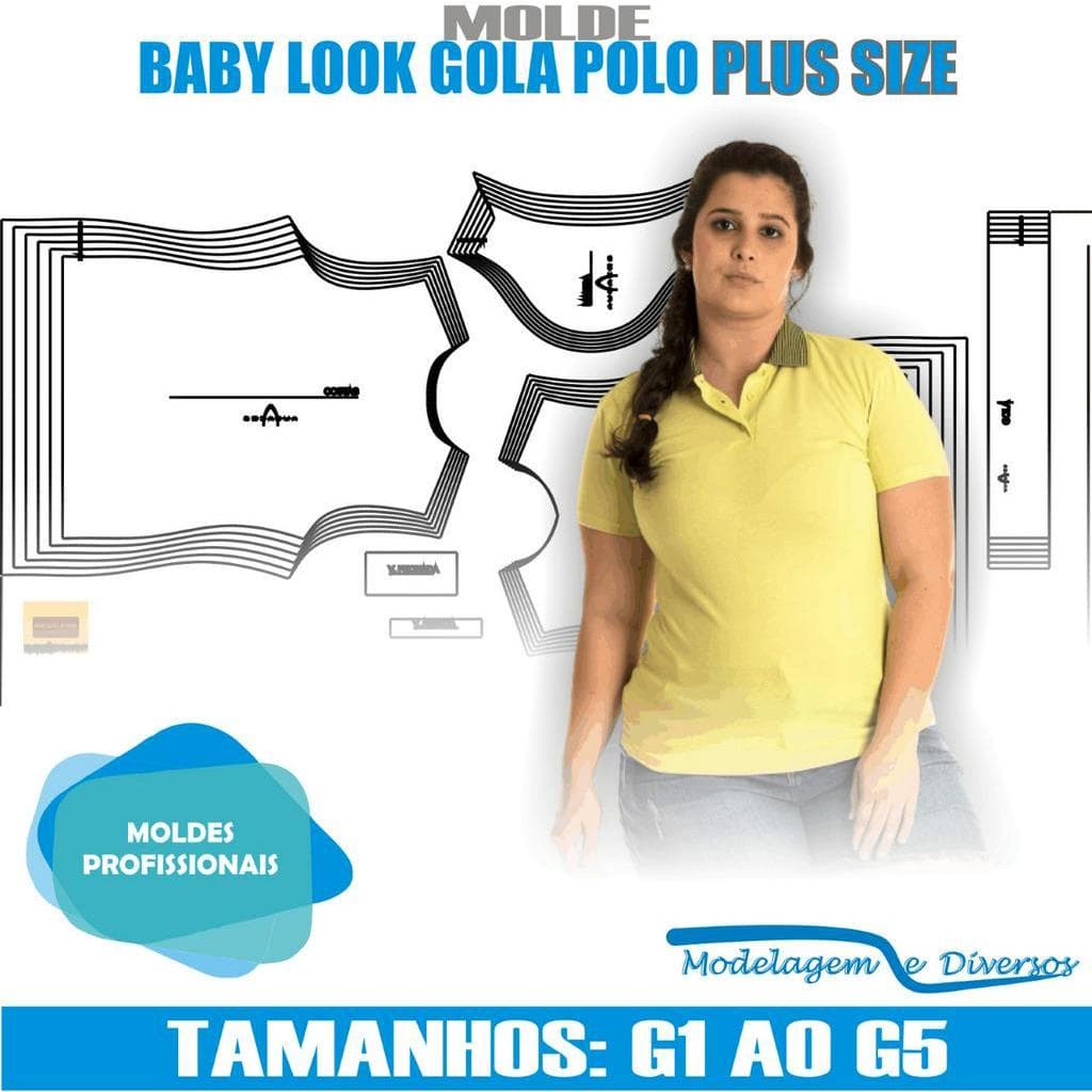 Molde Camiseta Polo Fem, Modelagem&Diversos, G1-G5, CORREIOS
