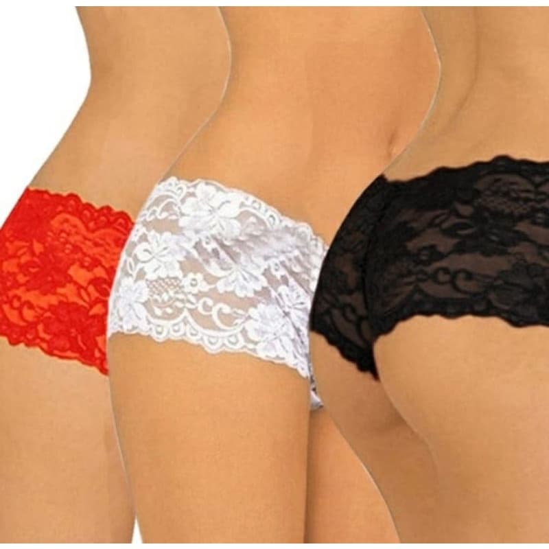 Kit 6 calcinhas calesson shorts renda