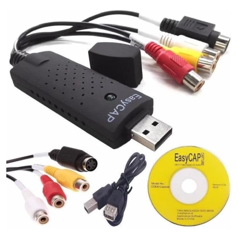 Placa De Captura Vídeo Usb Easycap Áudio-vídeo Notebook Pc
