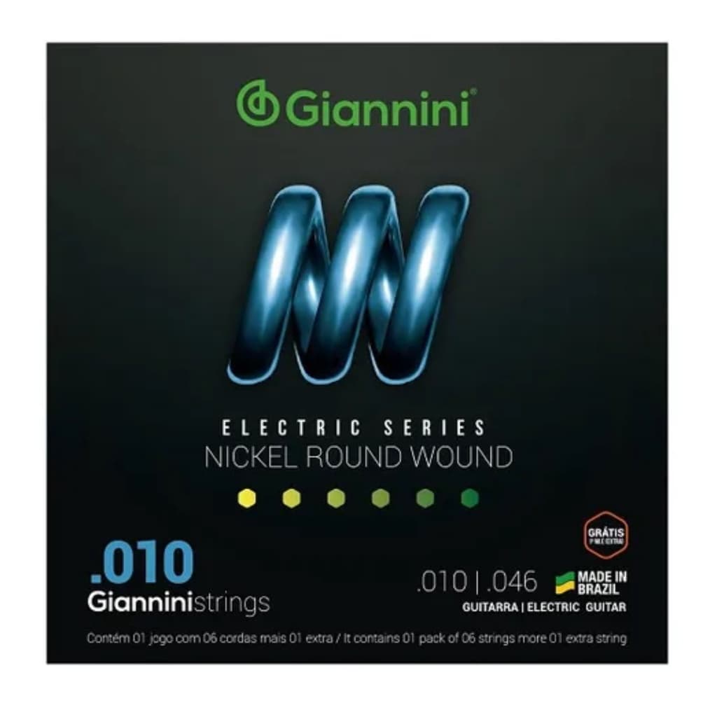 Encordoamento Giannini Para Guitarra .010 Corda + Mi Extra