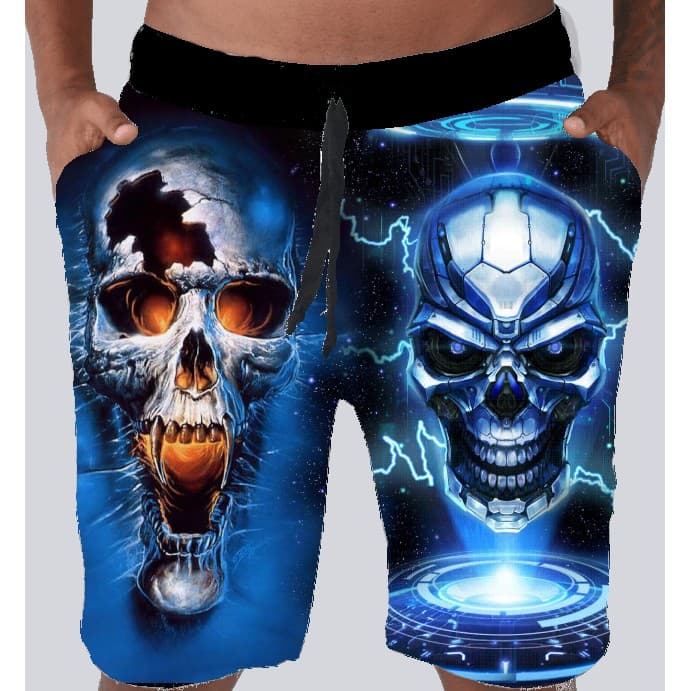 Bermuda Masculina de Moletom Estampada por Sublimação Floating Caveiras A96