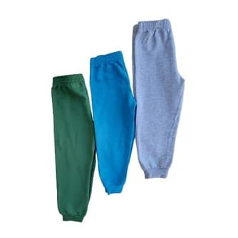Kit 3 Calça Moletom Flanelada com punho Infantil Escola Masc Fem 1 A 14