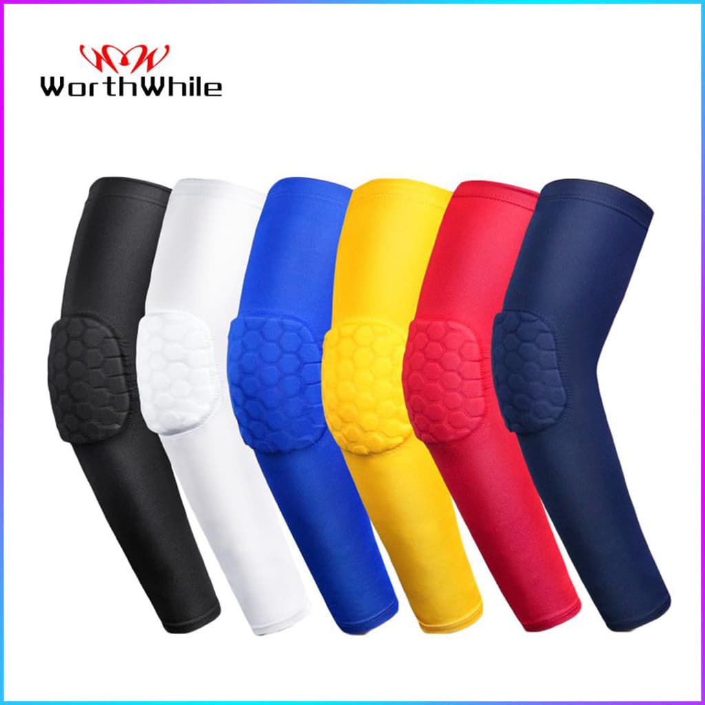 Worthwhile 1 Peça Favo De Mel Basquete Cotovelo Apoio Pads Brace Para Fitness Protetor Elástico Braço Mangas De Compressão De Vôlei