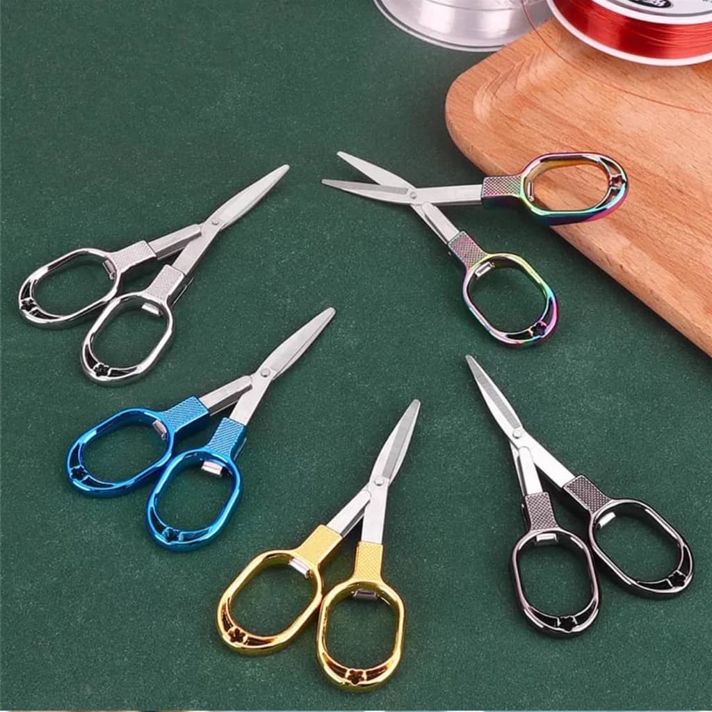 1x Tesoura Dobrável GRANDE Em Aço Inoxidável Para Viagem / MODELO 2022 / Pesca / Bolso