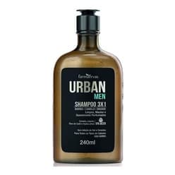Shampoo 3x1 Barba Cabelo Bigode Urban Men Farmaervas 240ml