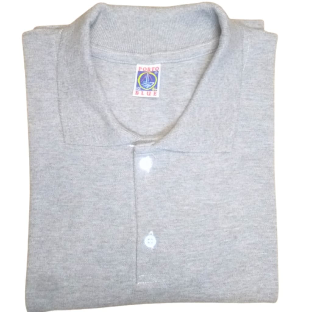 Camisa Gola Polo Cinza Mescla Masculina Personalizada Lisa Básica Logo Uniforme Para Bordado