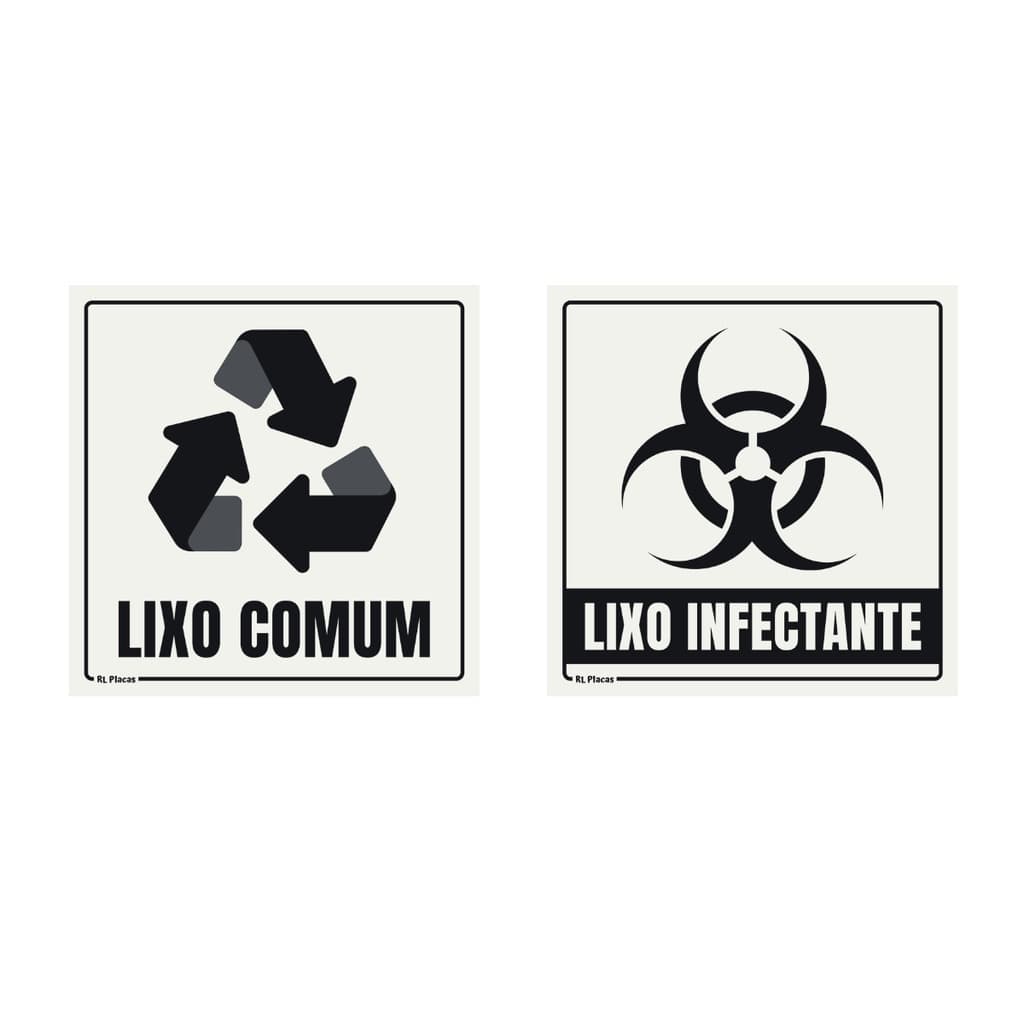 Kit 2 adesivos - Lixo Comum e Lixo Infectante 15x15