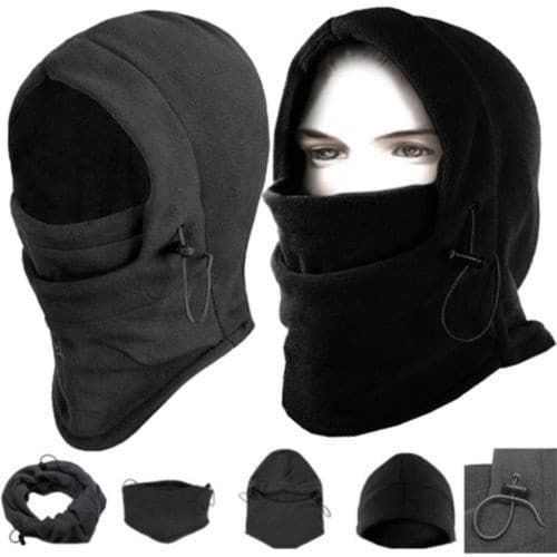 6 Em 1 BALACLAVA Rosto De Inverno Chapéu Térmico Velo Capuz Máscara De Polícia Swat Ski Passeio