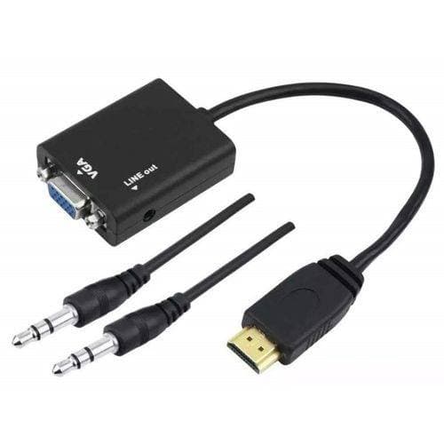 Cabo Adaptador Conversor HDMI para VGA com Saida P2 de Áudio