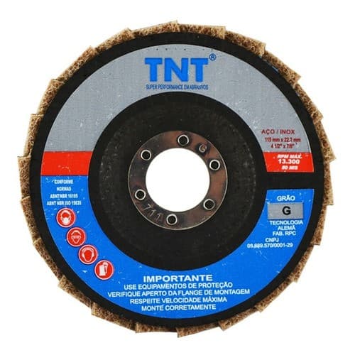 Disco Flap De Manta Abrasiva 115mm Grosso Bear Tex P/ Lixadeiras e esmerilhadeiras
