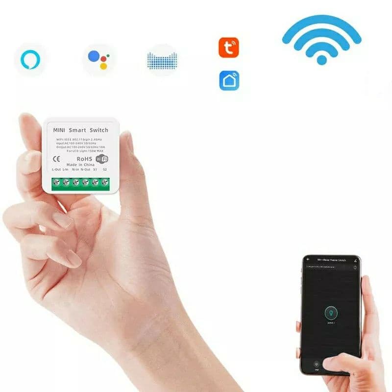 interruptor 16a tuya wifi mini diy interruptor inteligente 2 vias de controle módulo de automação