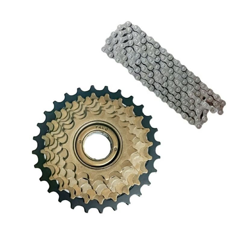 kit Relação Catraca Roda Livre 7v Bike Corrente 21 Marcha Bicicleta Caloi Monark