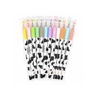 canetinha em Gel Escolar kit com 12 canetas da vaquinha milky leite vaca cores de caneta criativa Caneta Fina Colorida