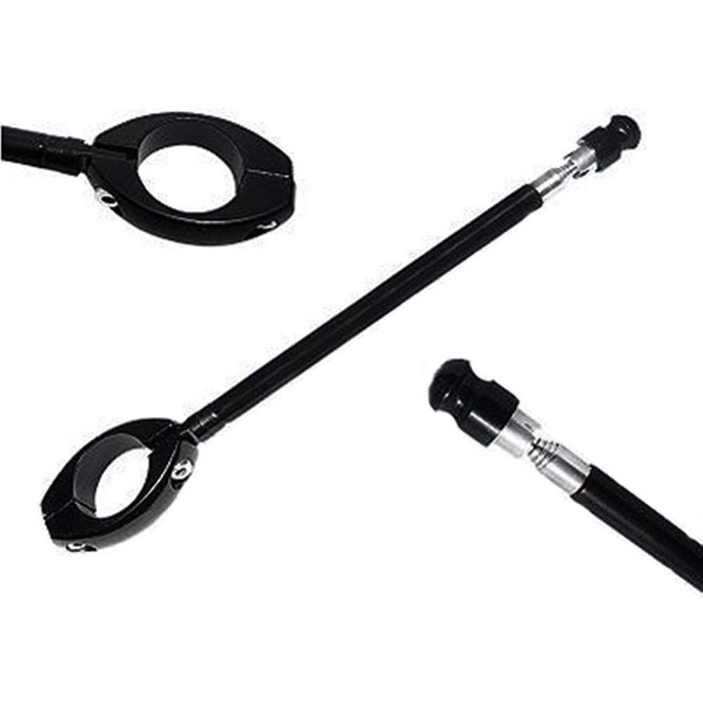 2 unidades Antena Corta Linha Pipa Preta Guidão Inox