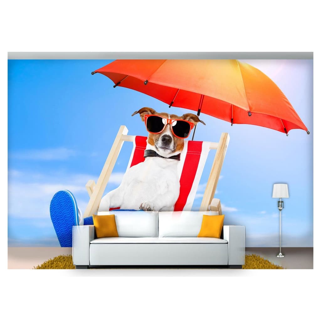 papel de parede Animais cachorro viagem 3D 10m² ANM164