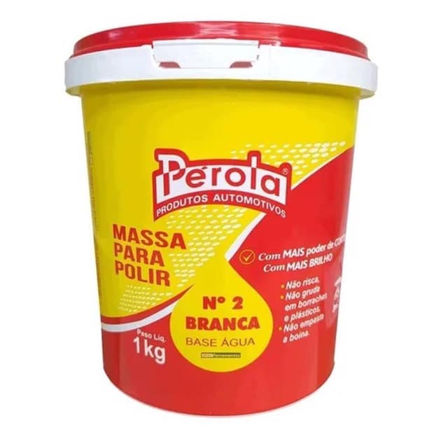 Massa Polir Branca Nº 2 Base Água 1kg Perola