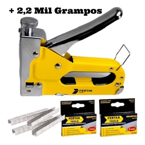 Grampeador Manual Profissional Tapeceiro Para Madeira Sofa Com Ajuste De Pressão