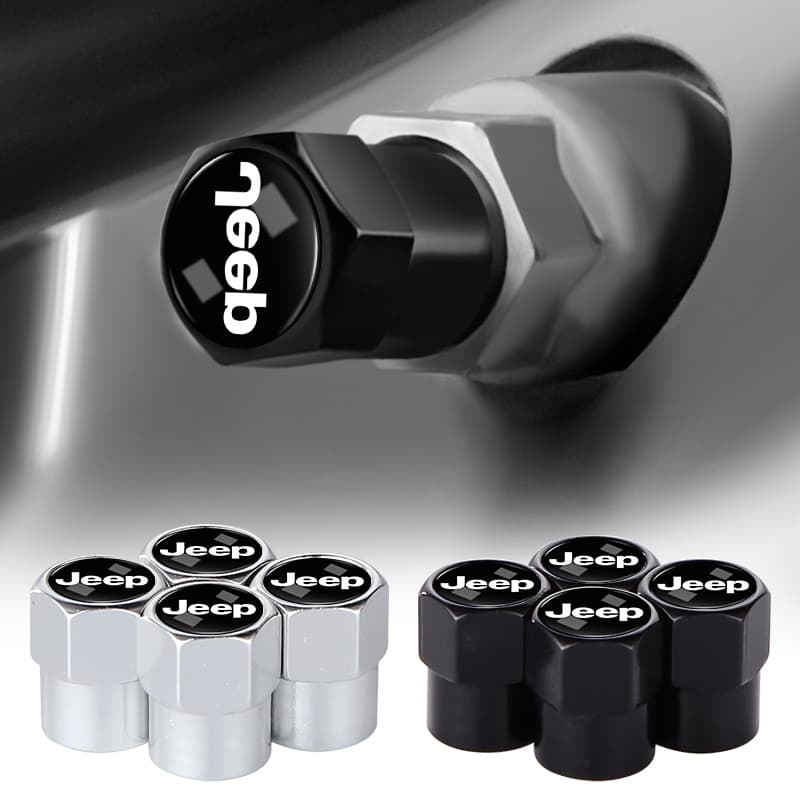 4 Pçs Metal Tampas Da Haste Do Pneu De Carro Tampa Núcleo Válvula Roda Para JEEP Grand Cherokee Comandante Renegado Wran