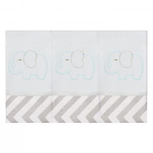 Kit 3 Fraldas de Boca Bordada Elefante Chevron Tiffany Tecido Toalha Fralda Dupla 100% Algodão