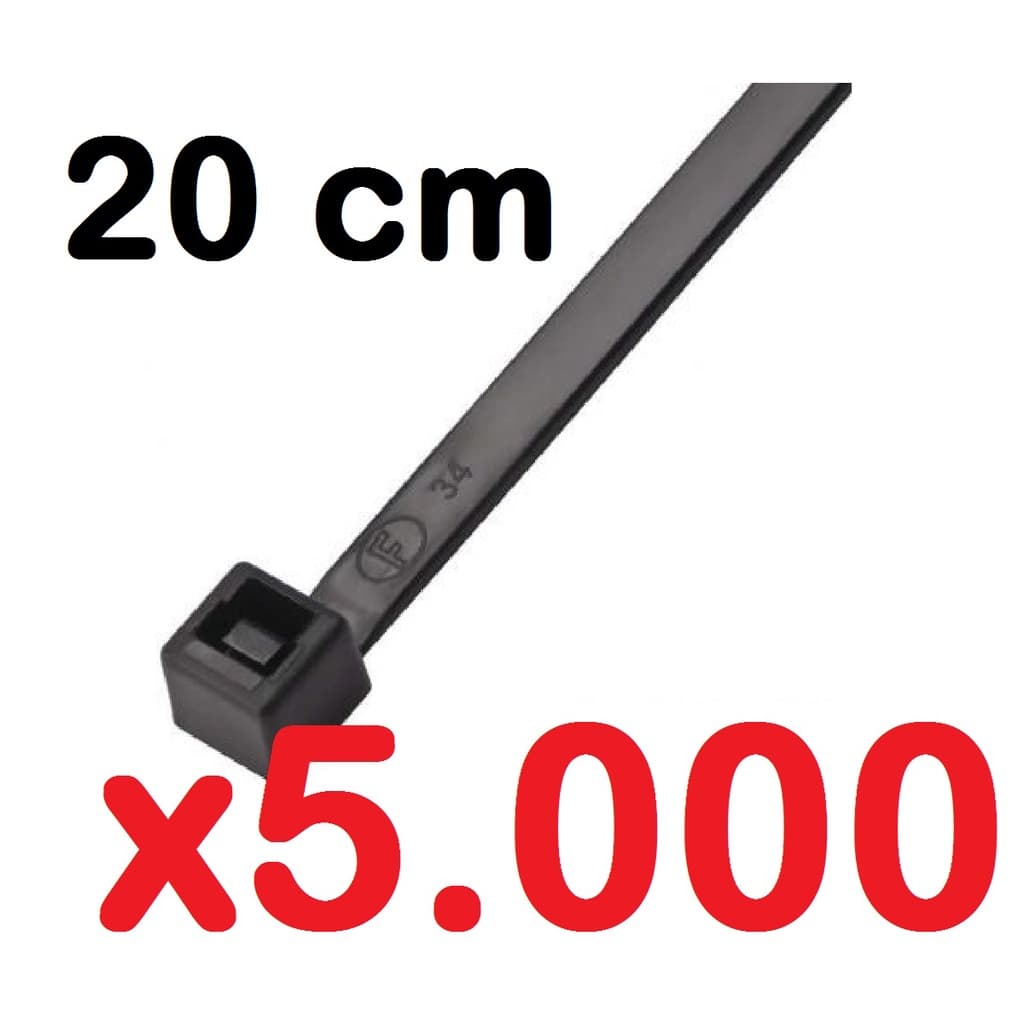 Abraçadeira de Nylon 20cm Cinta Plástica 1,3 x 4,7 x 200mm 5000 Unidades Enforca Gato Fita Hellermann Reforçada
